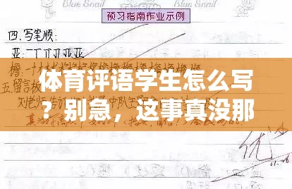 体育评语学生怎么写？别急，这事真没那么玄乎